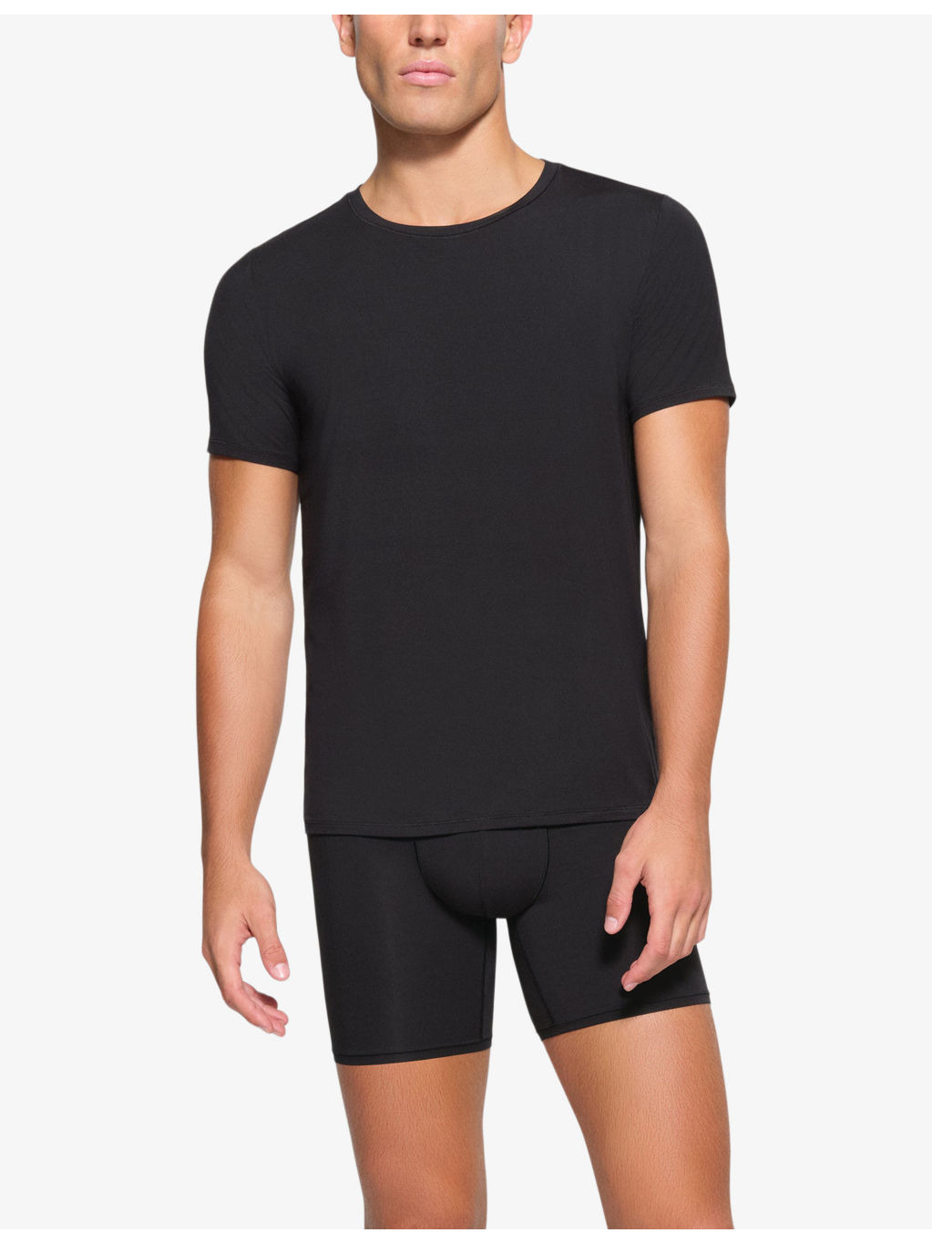 Crewneck slim-fit pack of three stretch-jersey T-shirts - 2