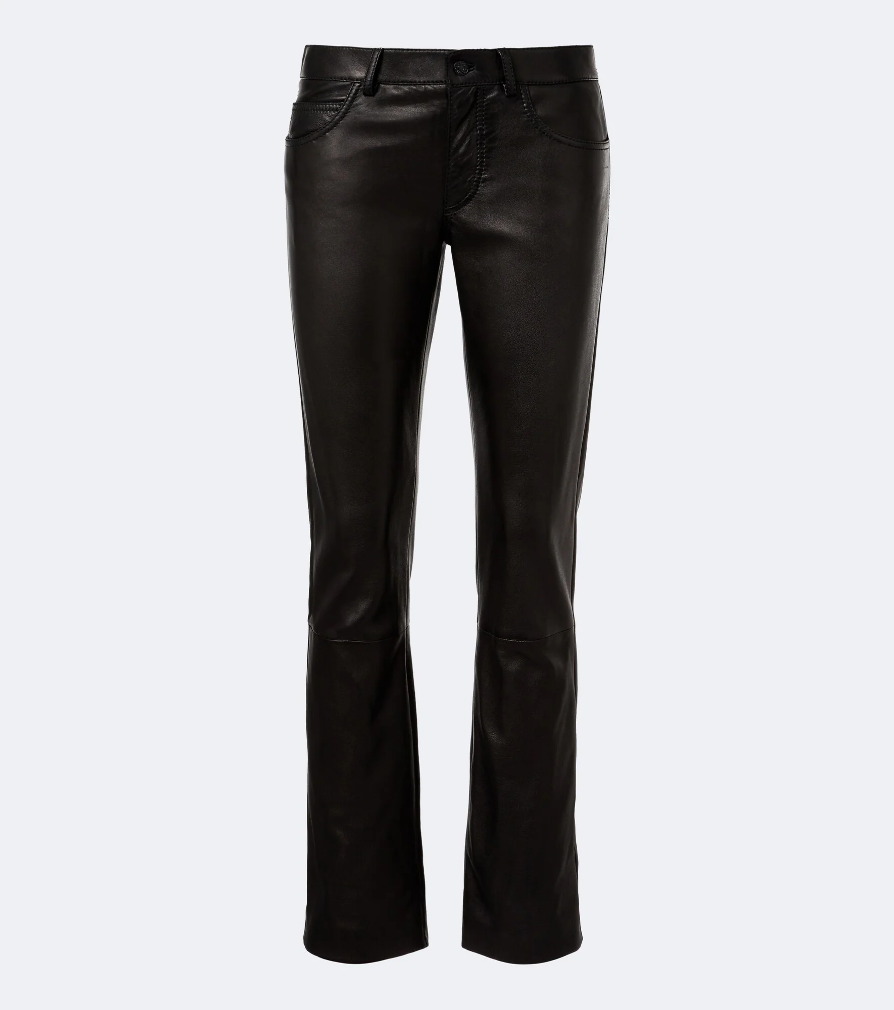 Leather straight pants - 1