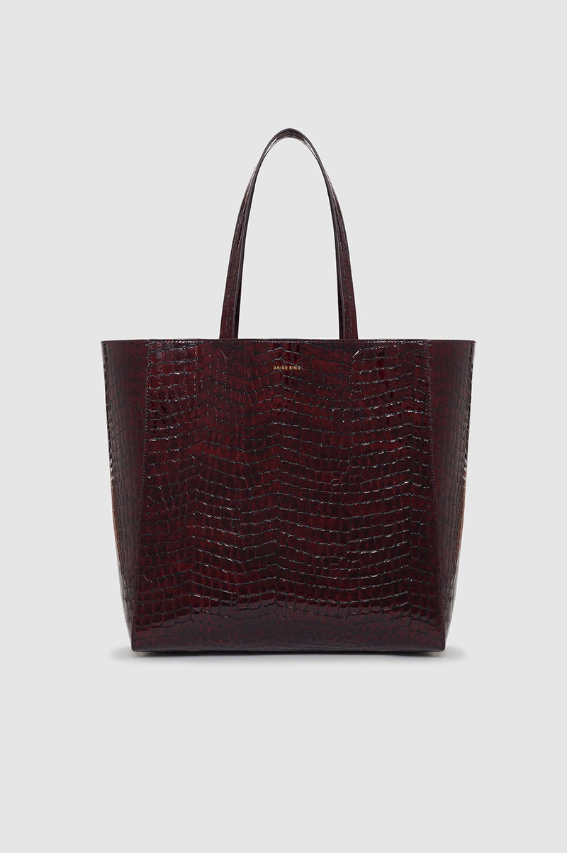 Elly Tote - Burgundy Embossed 1