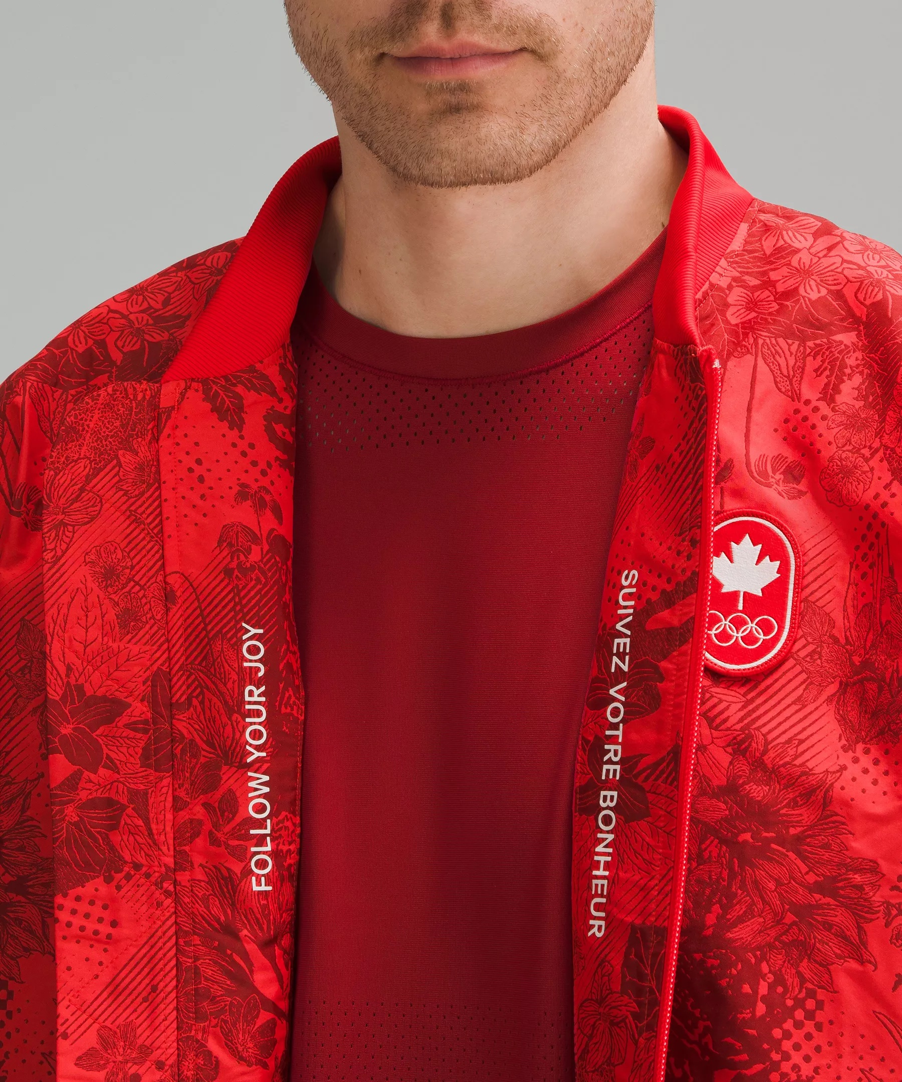 Team Canada Men's Vented Jacquard Bomber Jacket *COC Logo - 11