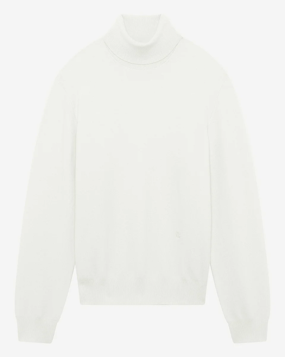 TURTLENECK SWEATER IN ECRU CASHMERE - 1