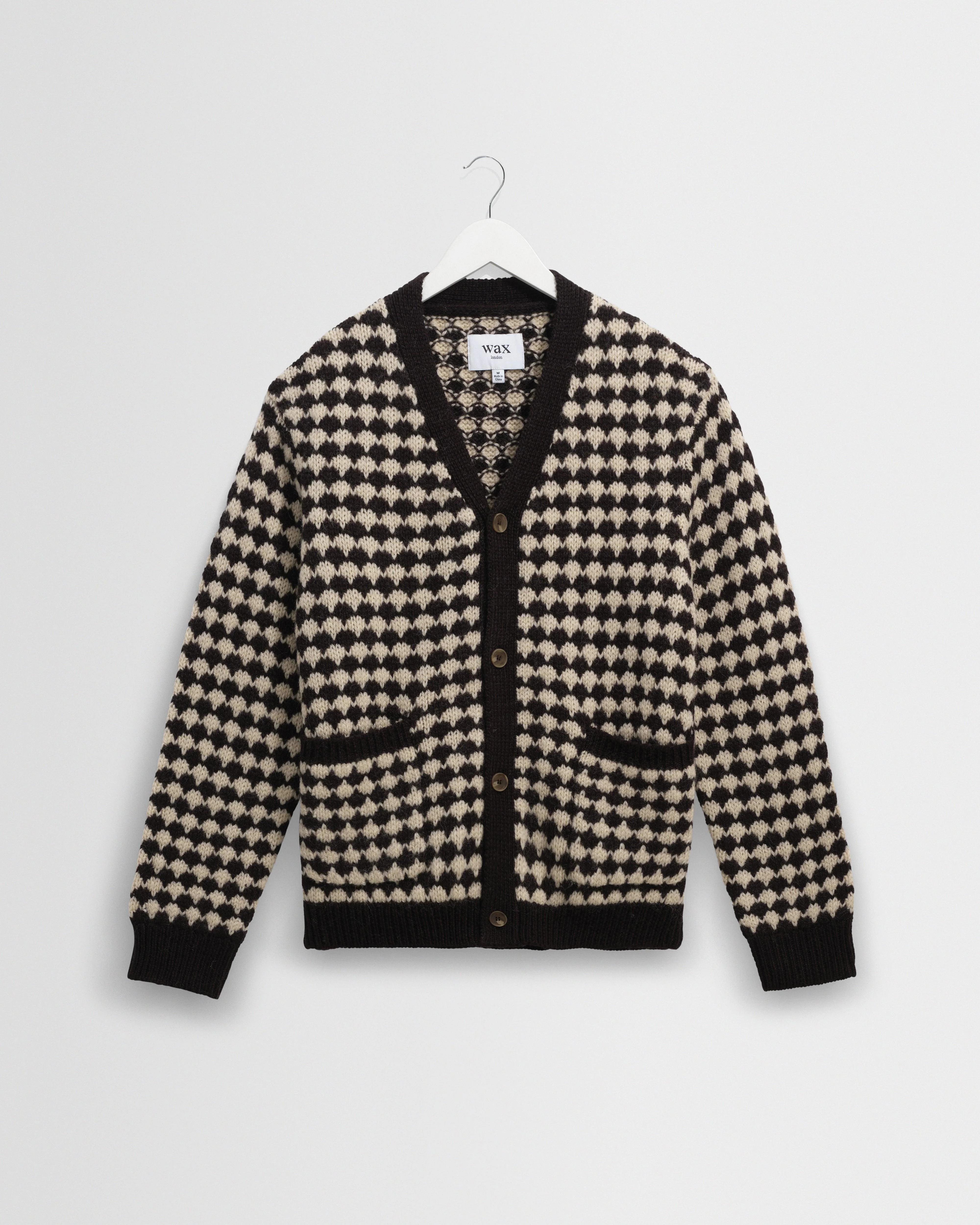 Walker - Black And Ecru Bubble Knit Cardigan - 1