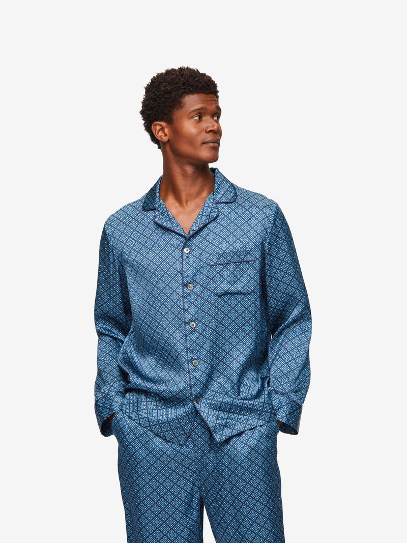Men's Pyjamas Brindisi 89 Silk Satin Navy - 2