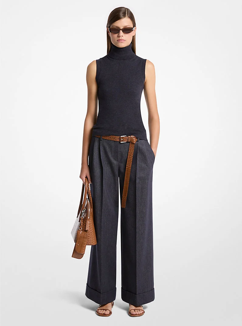 Cashmere Sleeveless Turtleneck - 1