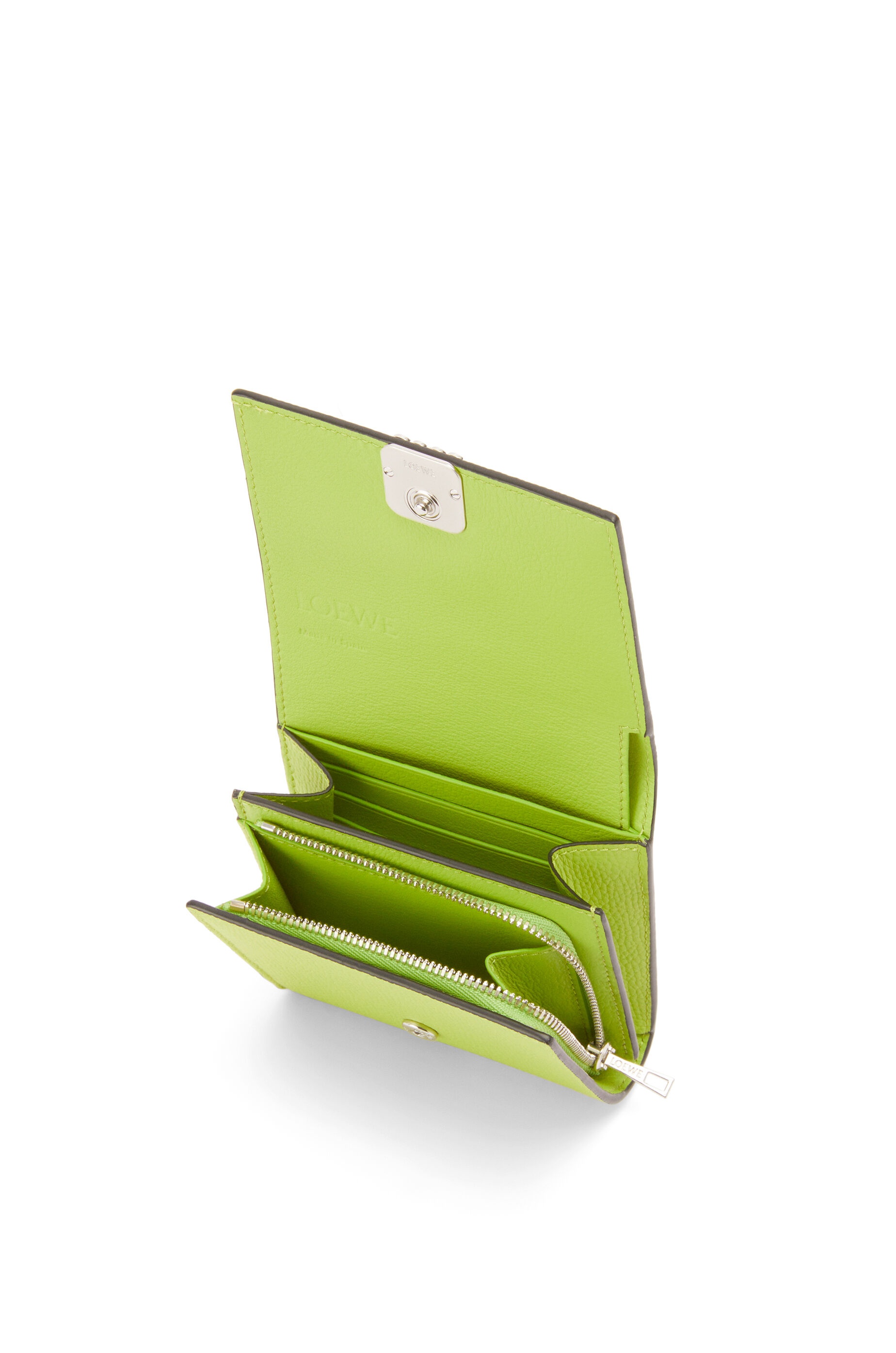 Anagram compact flap wallet in pebble grain calfskin - 2