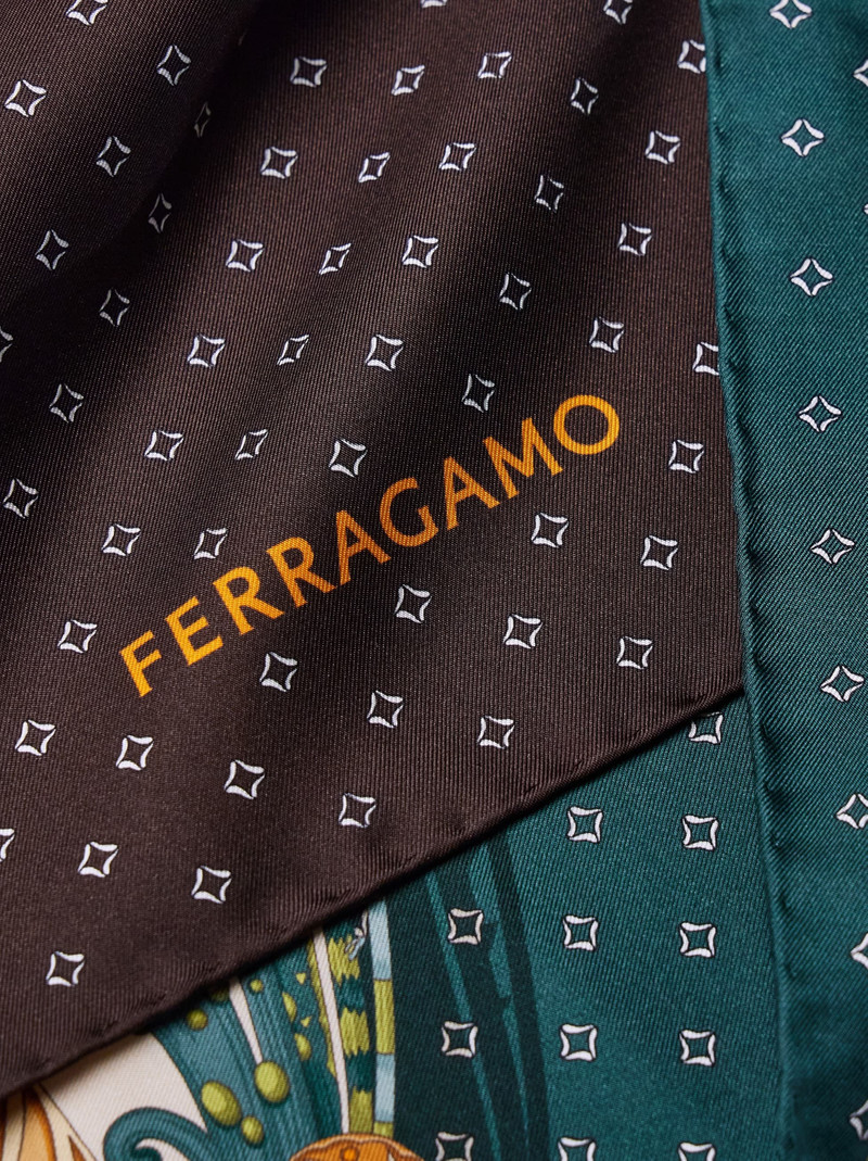 FERRAGAMO Madras print silk foulard outlook