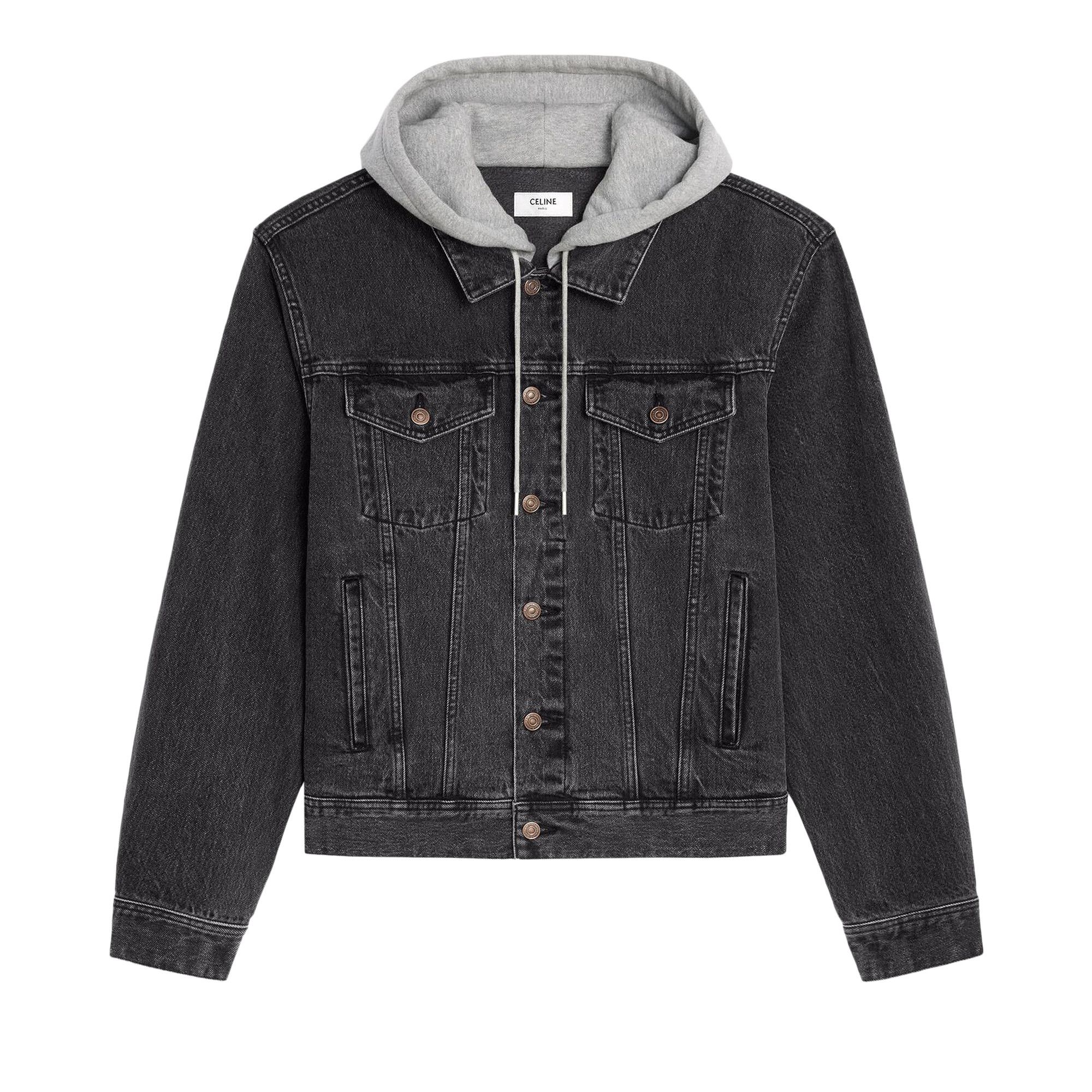 ジャケット Celine Embroidered trucker jacket EMBROIDERED TRUCKER JACKET IN RAW WASH WHITE DENIM - | CELINE