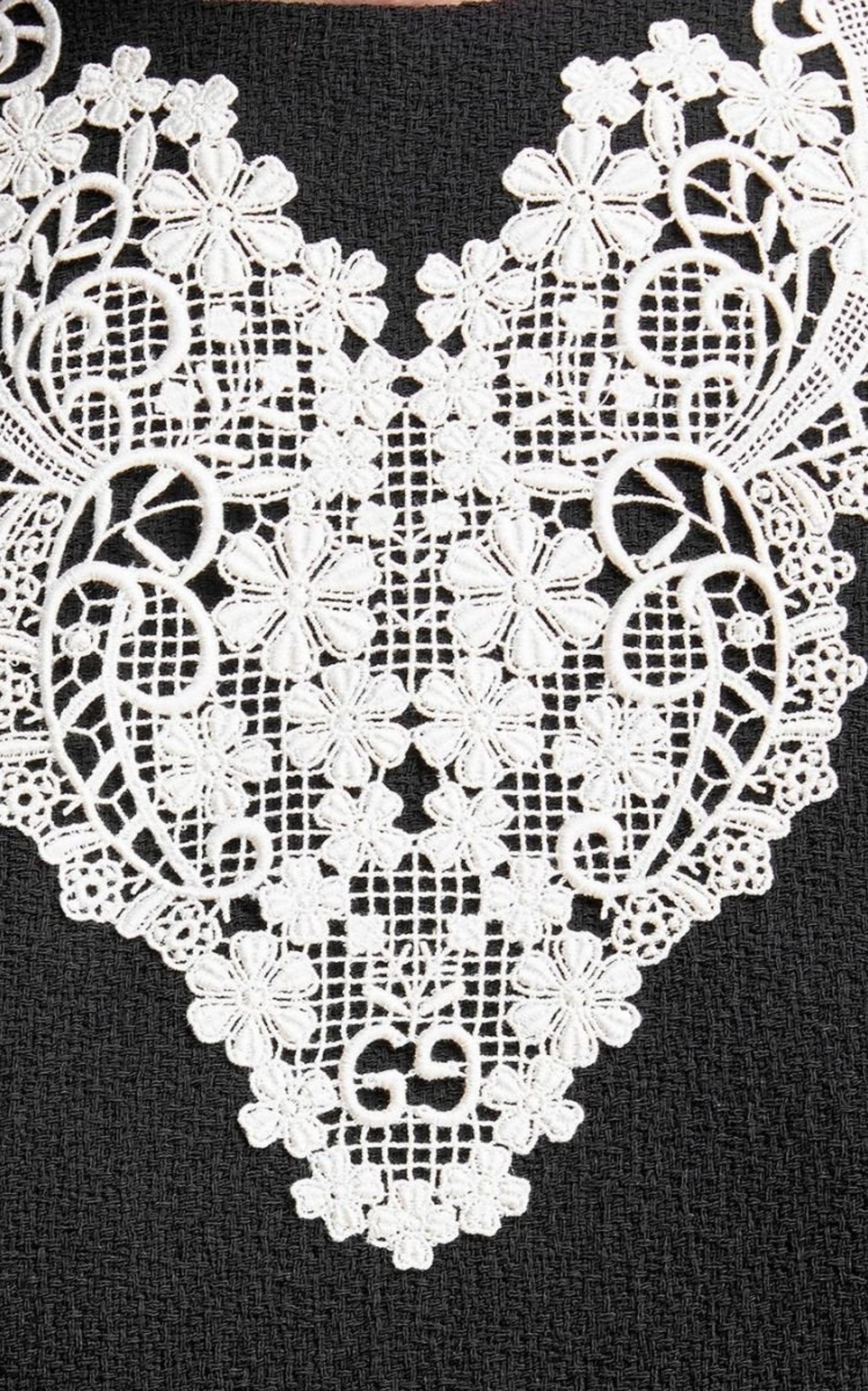 Wool Sable Lace Midi Dress - 4