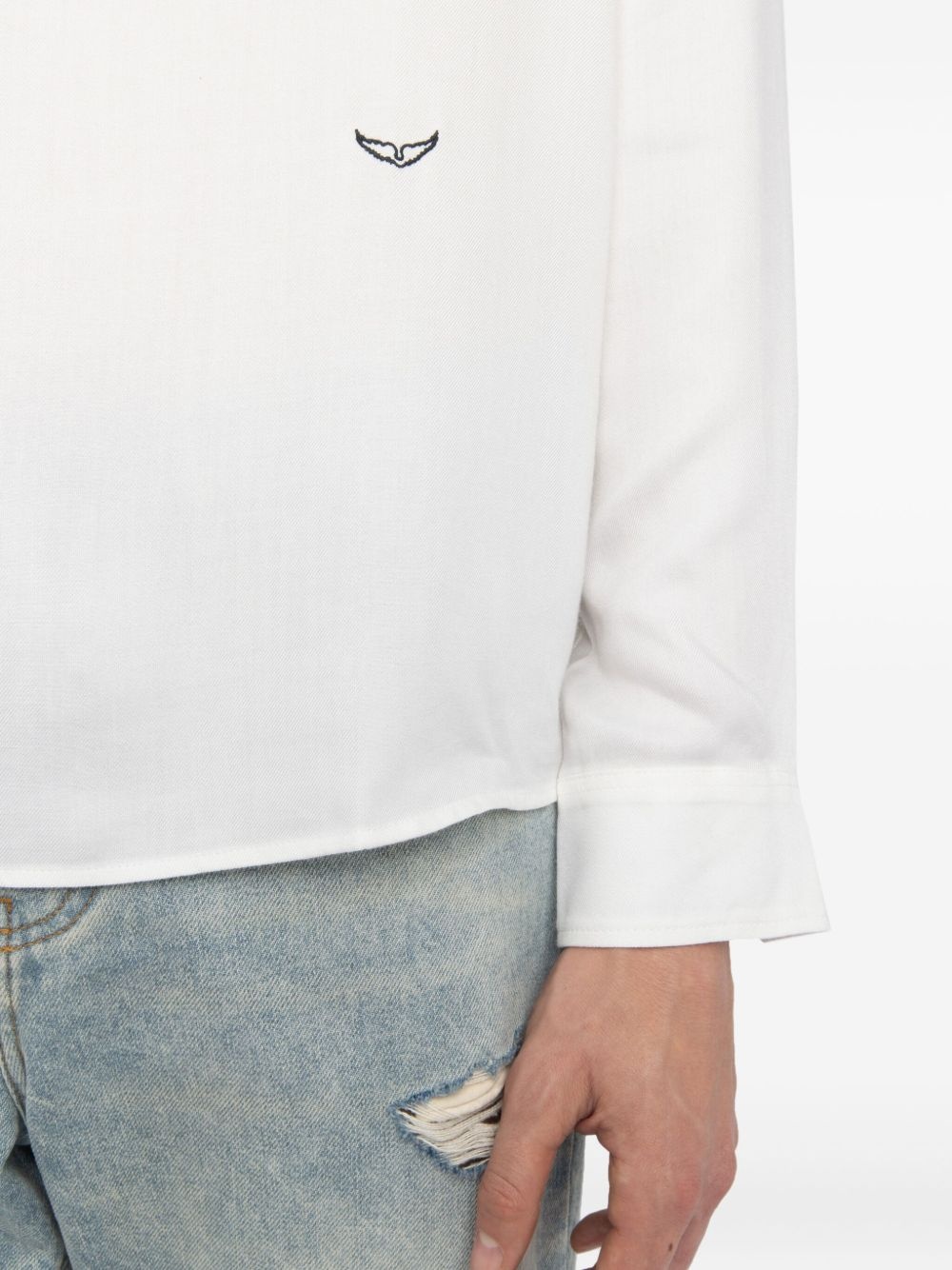 Sora embroidered Henley shirt - 5