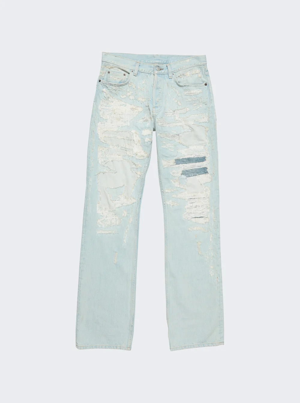 Mended Denim Jeans Light Blue - 1