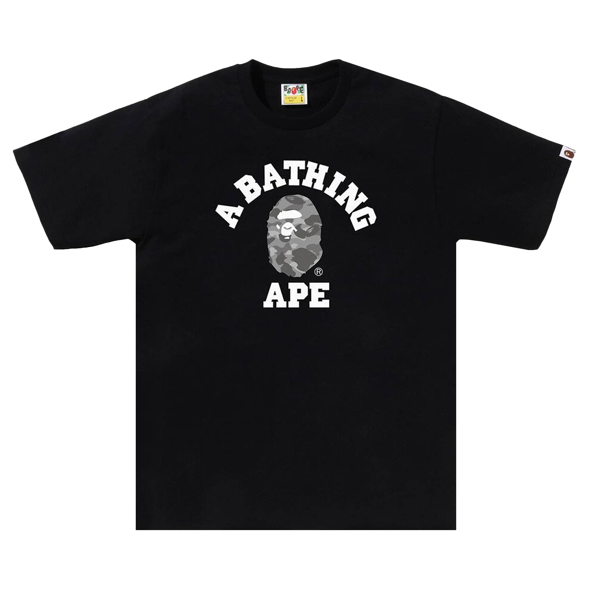 BAPE Honeycomb Camo College Tee 'Black/Grey' - 1