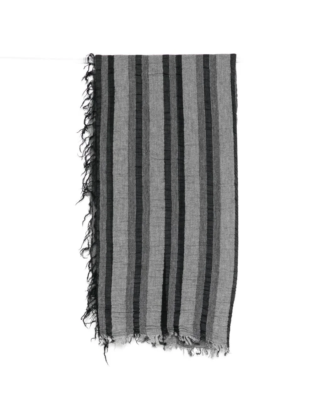striped frayed scarf - 1