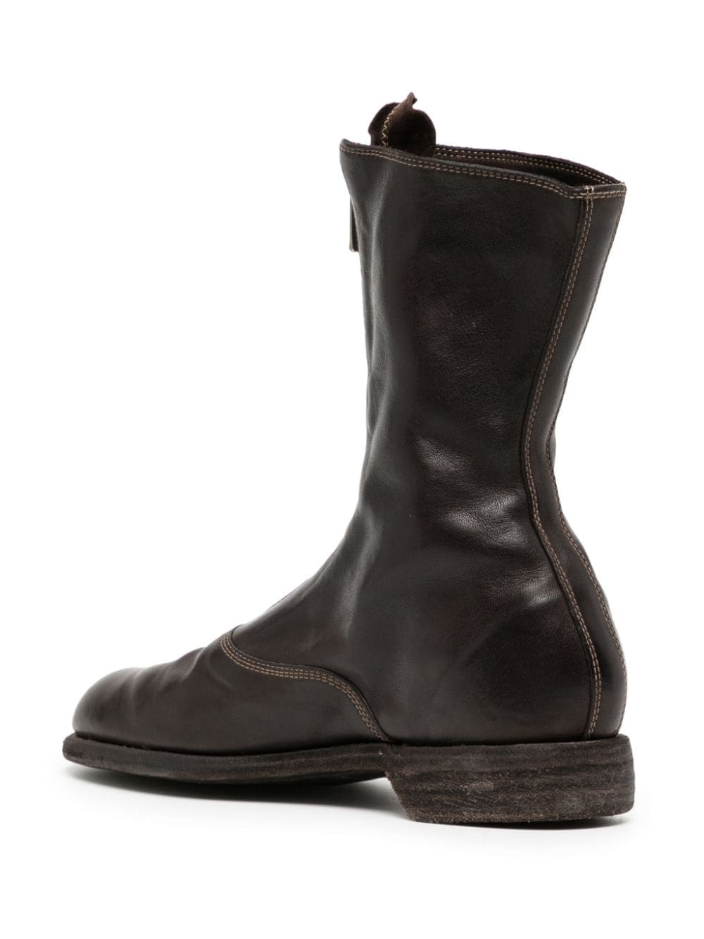 zip-up leather boots - 3