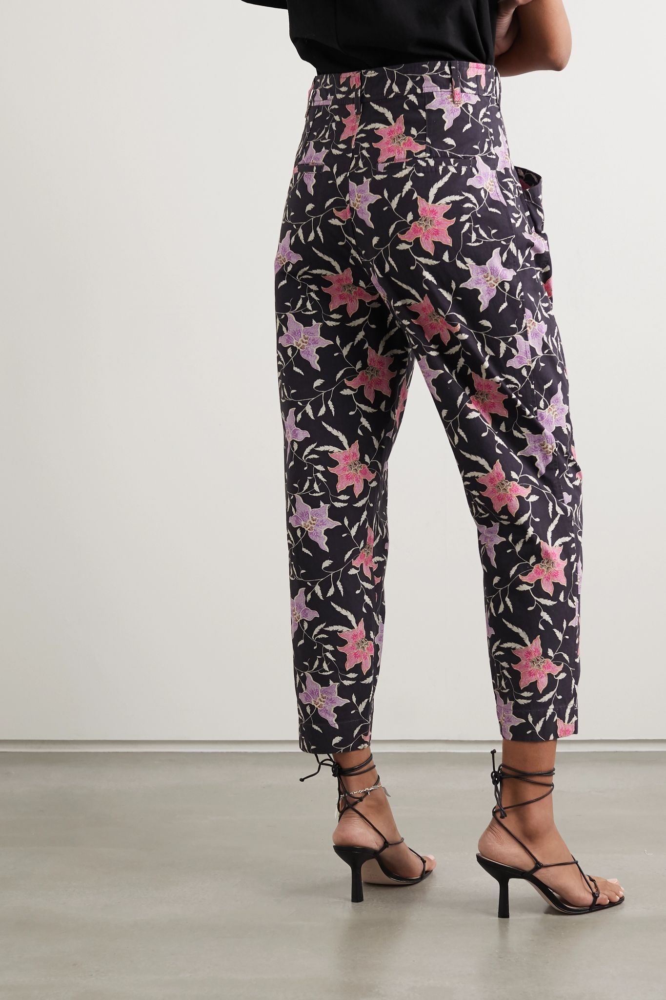 Gubaia cropped high-rise floral-print tapered jeans - 4