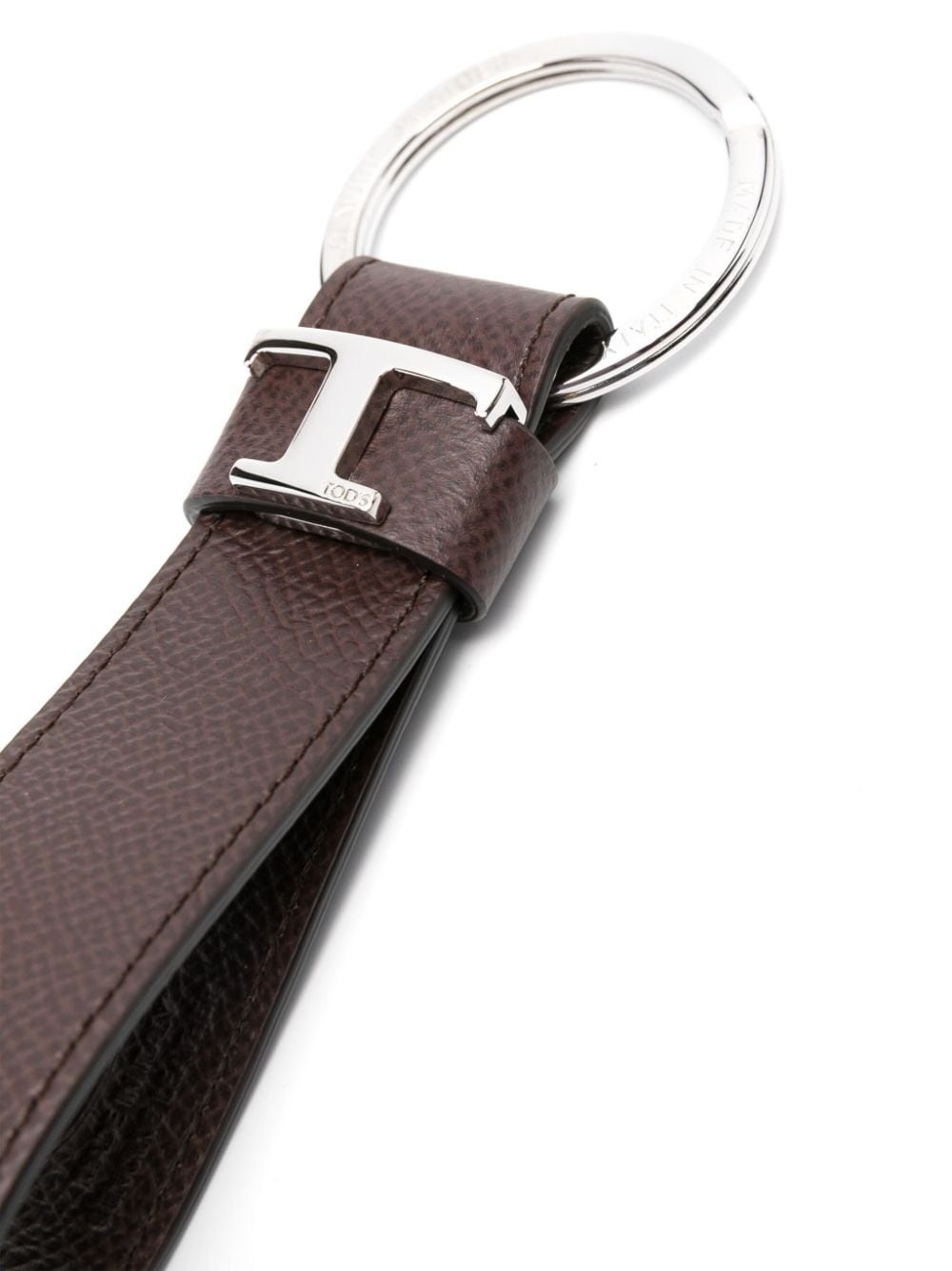 Timeless-logo leather keyring - 2