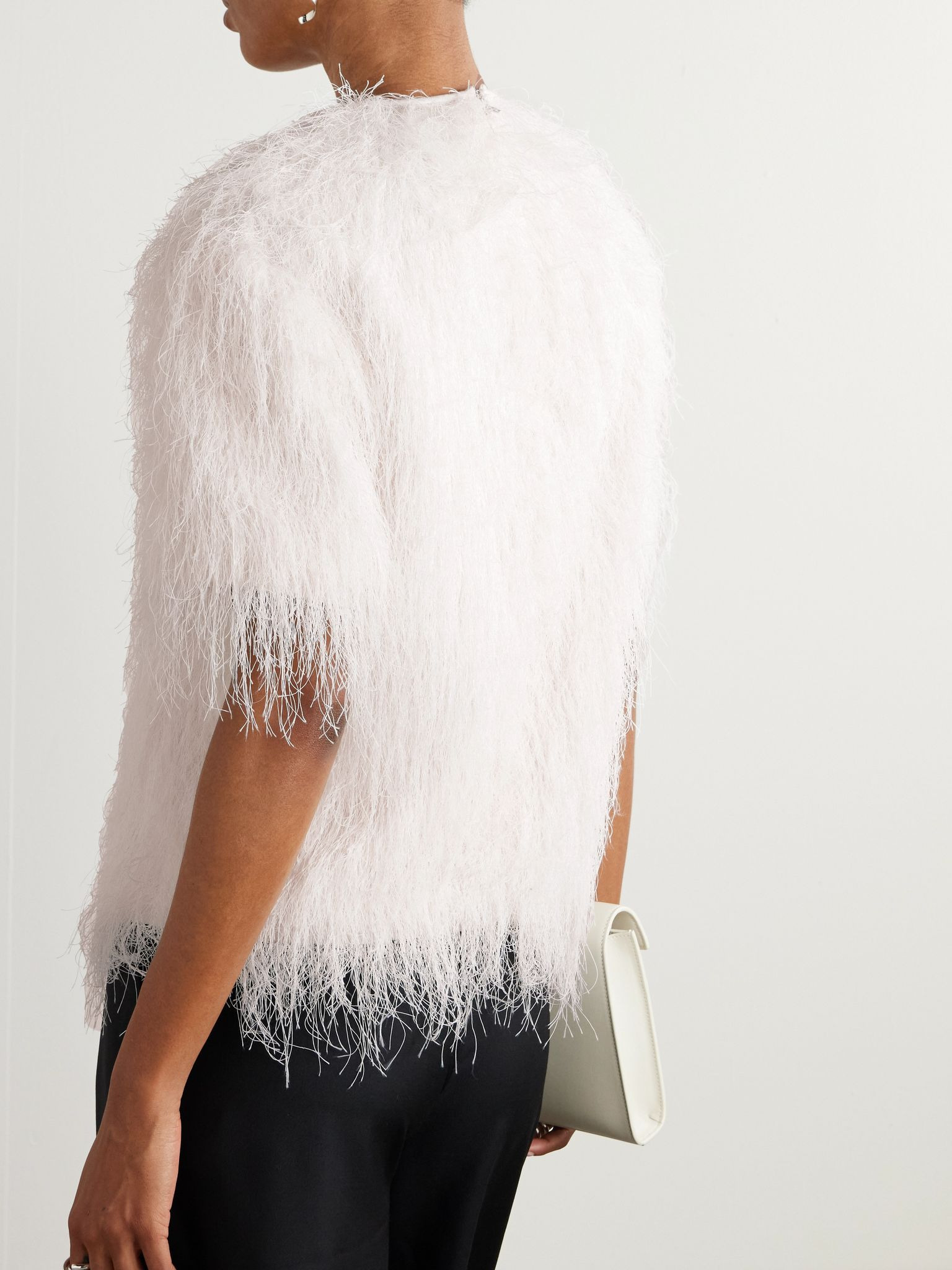 Zaro fringed jersey top White - 3
