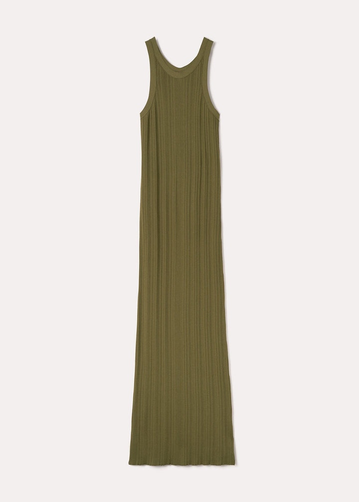 Seamless rib tank dress olive - 1