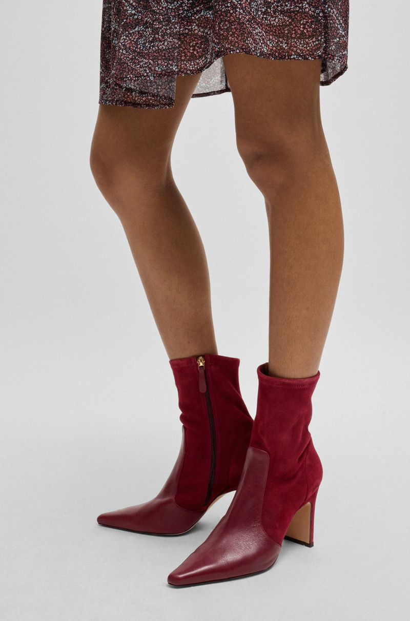 ANKLE BOOTS IN SUEDE AND LEATHER WITH SIDE ZIP 4