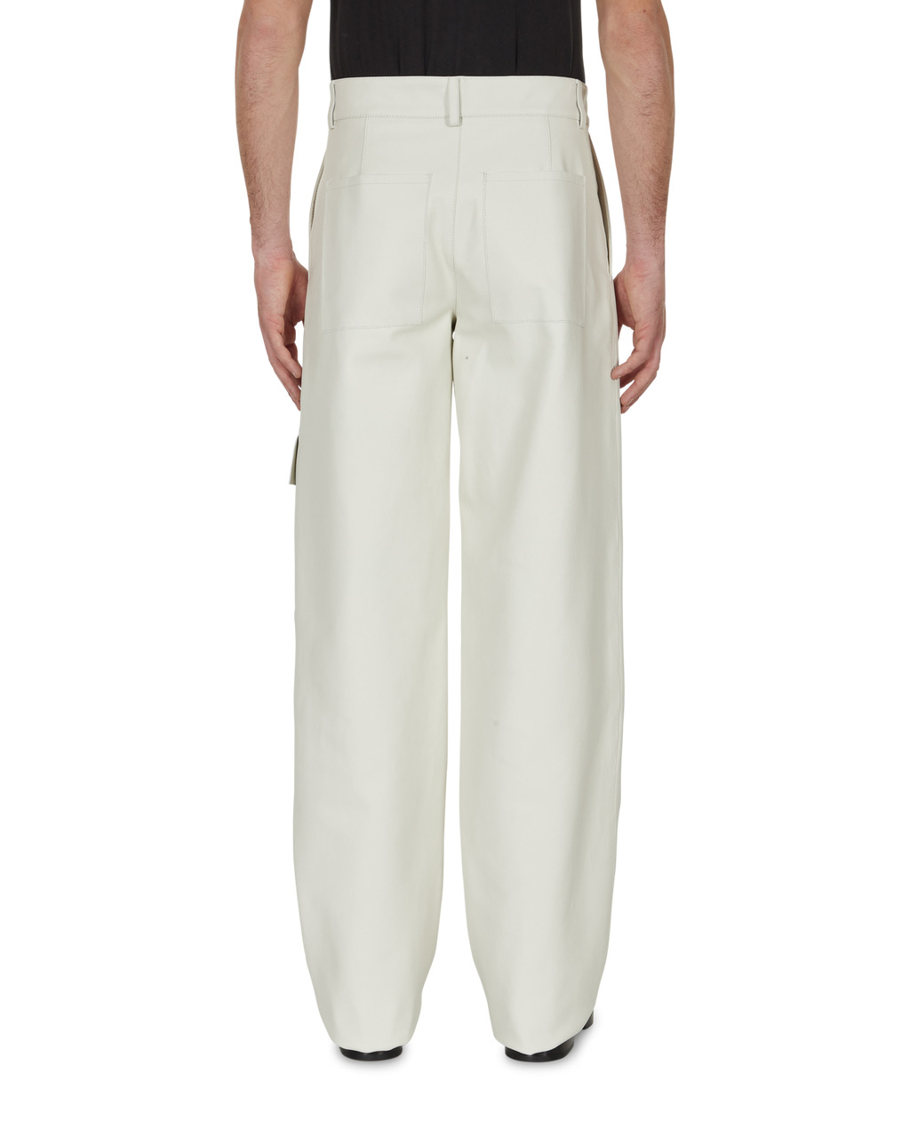 CARGO POCKET LEATHER PANT - 10