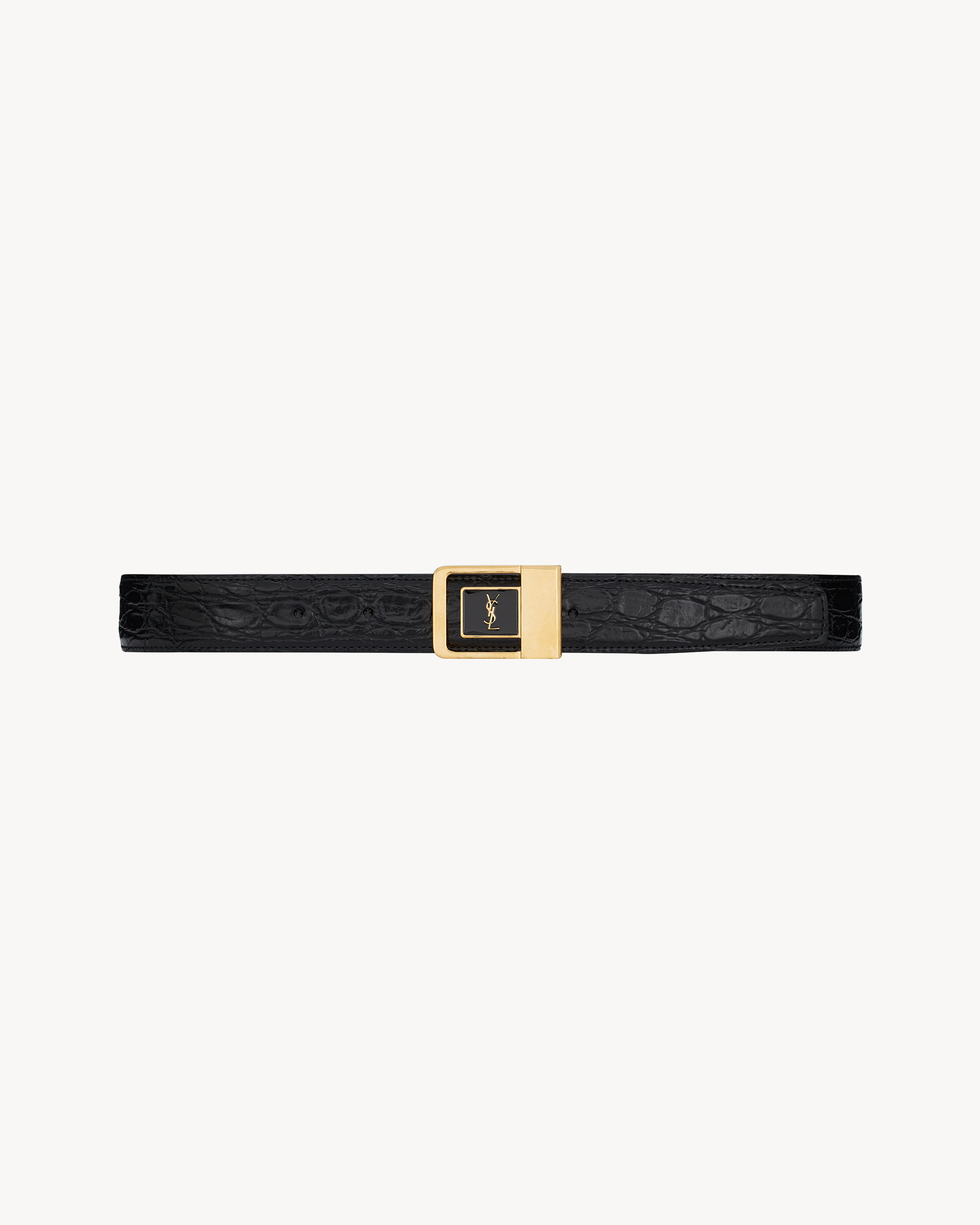 LA 66 BUCKLE BELT IN CROCODILE-EMBOSSED LEATHER - 1