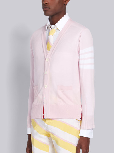 Thom Browne Pink Merino V-Neck 4-Bar Cardigan outlook