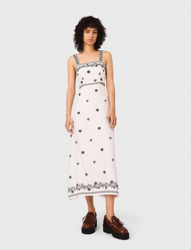 maje Embroidered cut-out maxi dress outlook