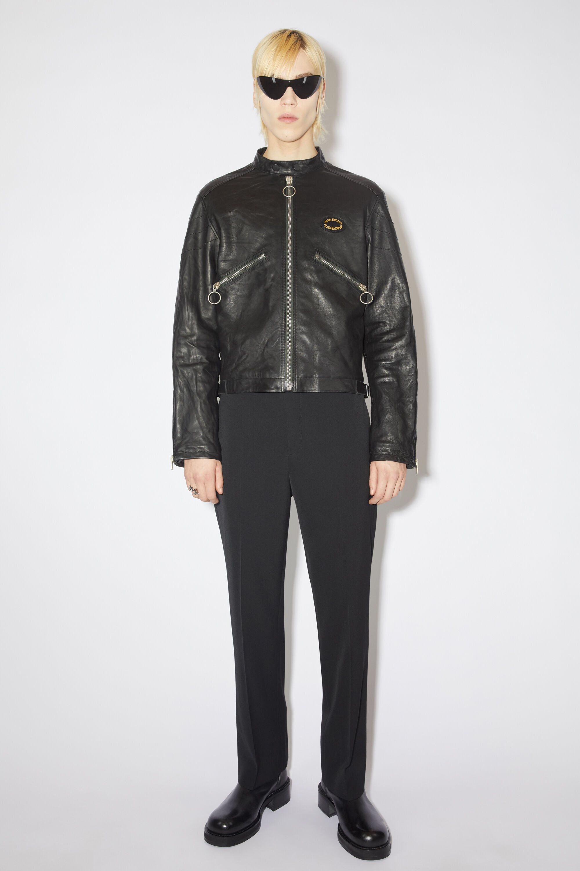 Acne Studios Distressed leather jacket - Black | REVERSIBLE