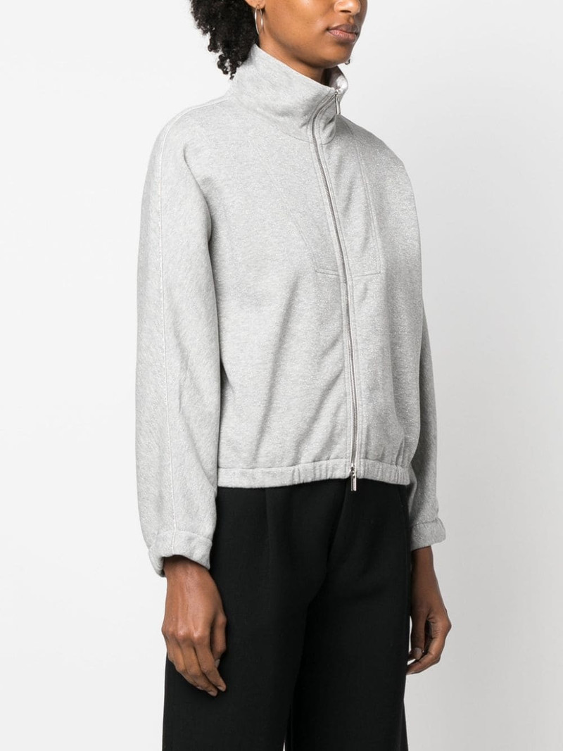 mÃ©lange-effect zip-up fleece sweatshirt 3