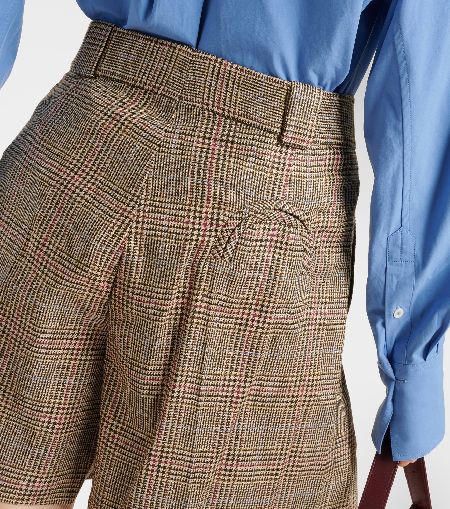 Checked silk shorts - 5