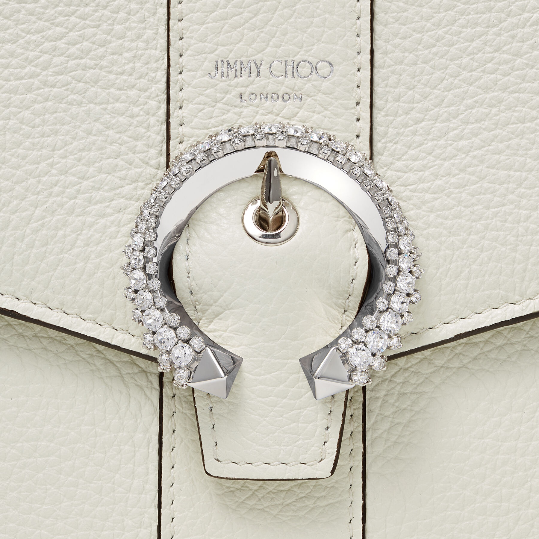 Madeline Envelope
Latte Soft Grainy Calf Pouch with Crystal Buckle - 3