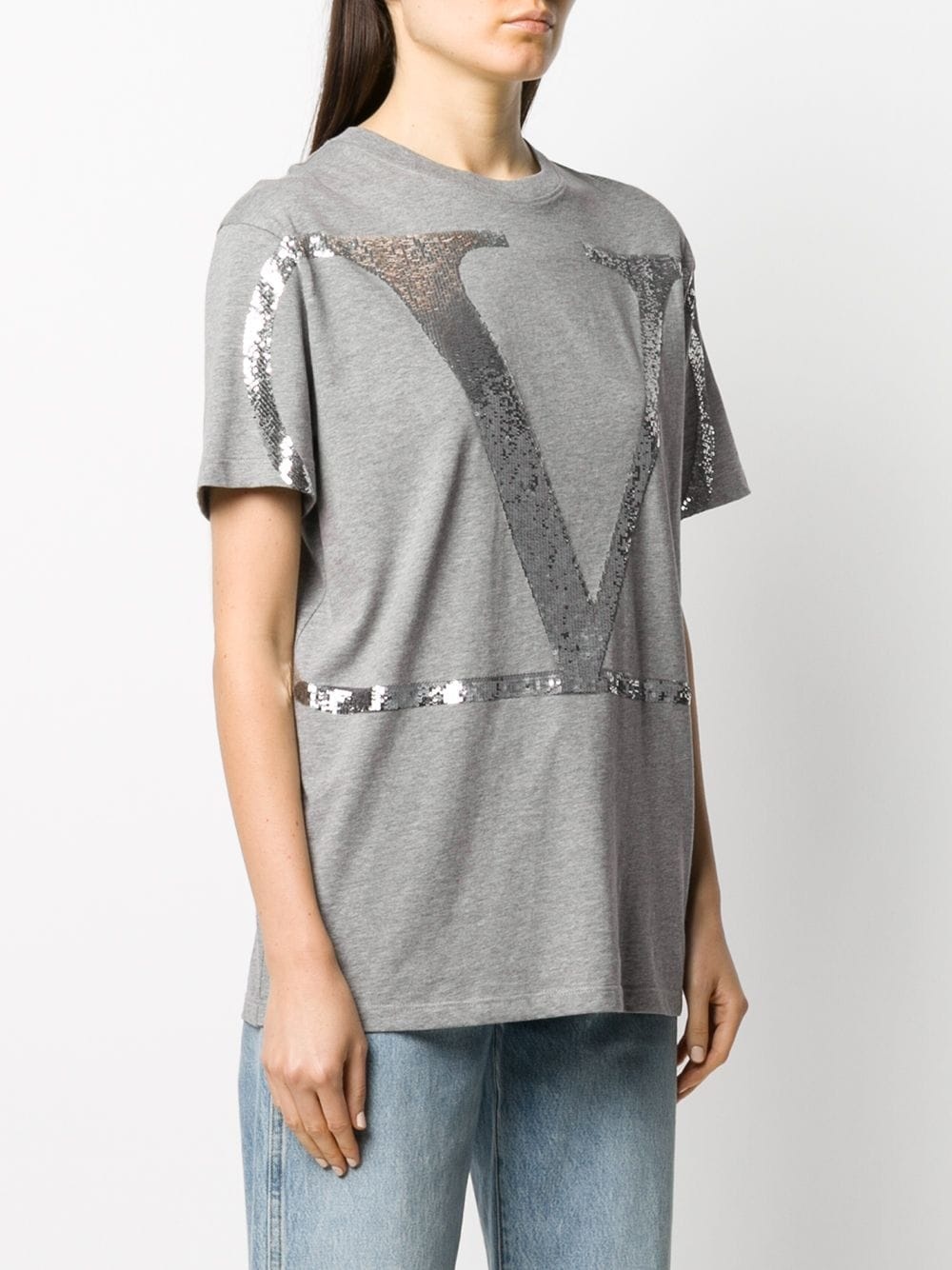 sequinned VLOGO T-shirt - 3