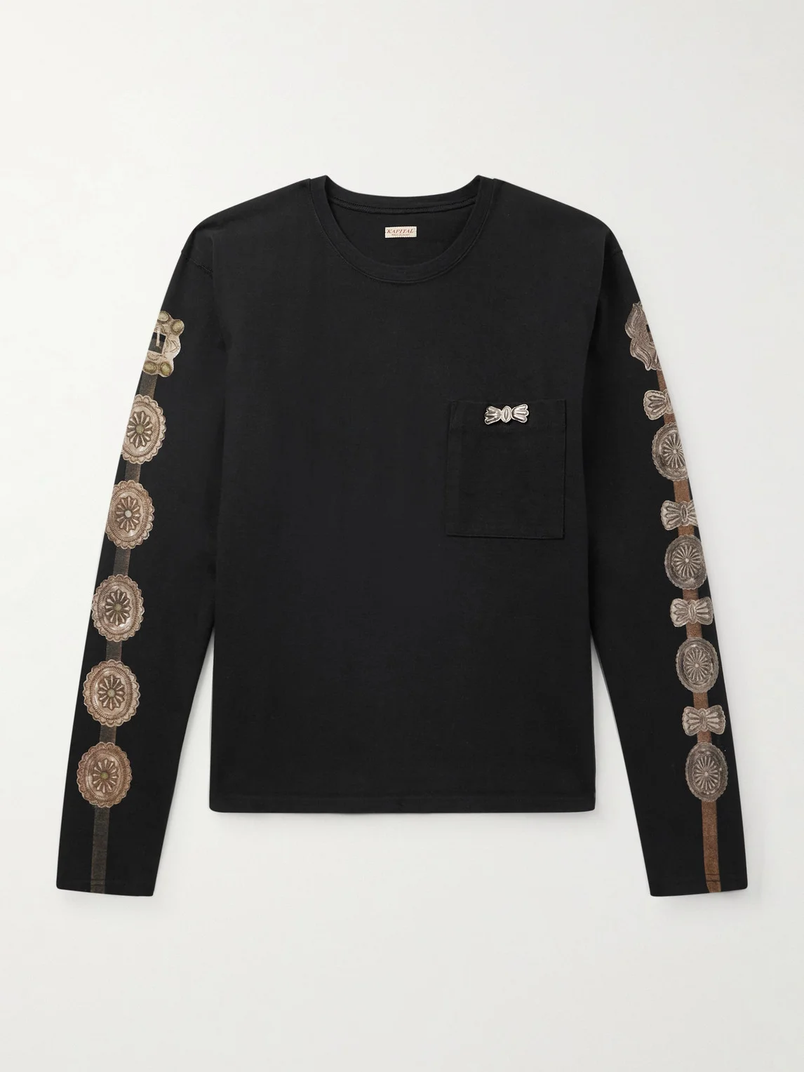 Dense Appliquéd Printed Cotton-Jersey T-Shirt - 1