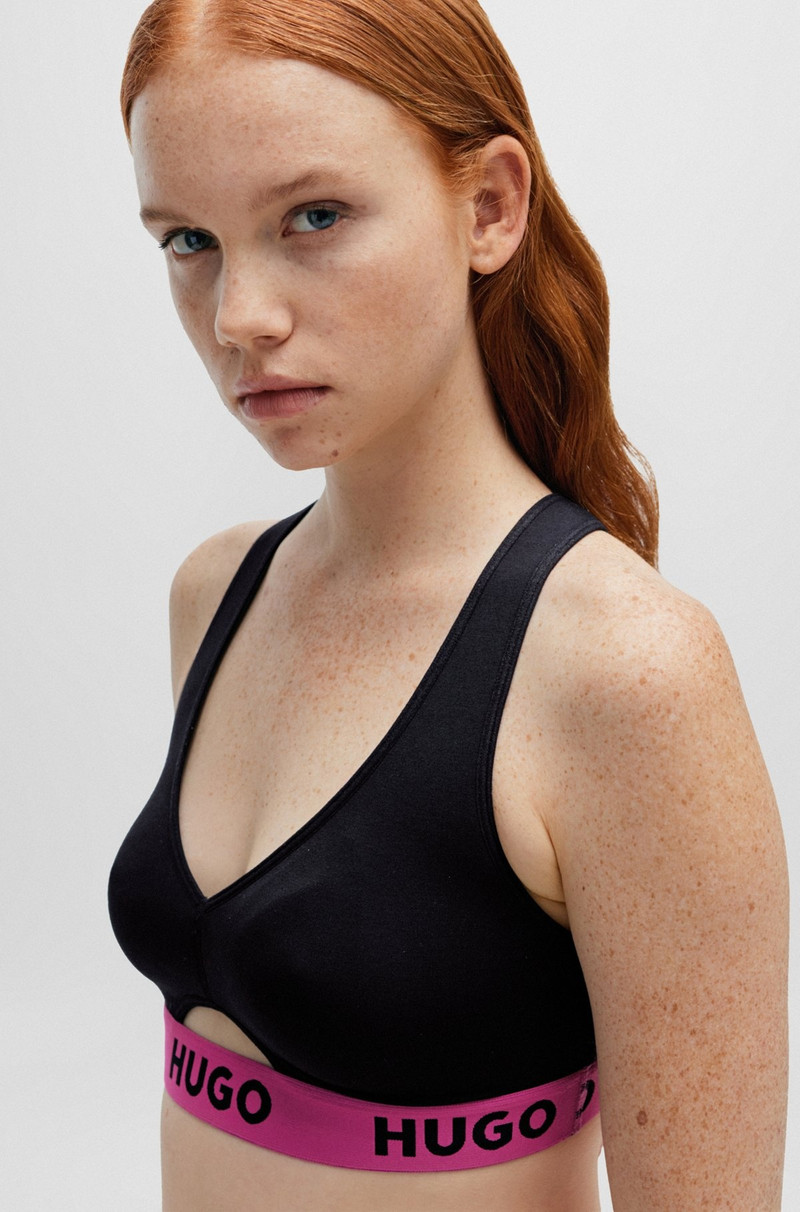 STRETCH-JERSEY RACER-BACK BRALETTE WITH BRANDED WAISTBAND 4