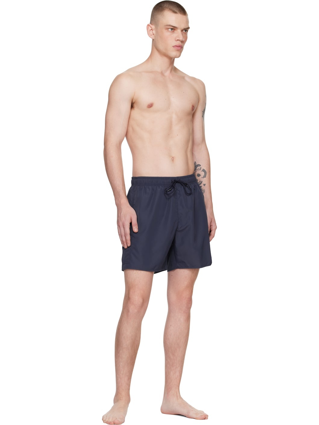 Navy Flap Pocket Swim Shorts - 4