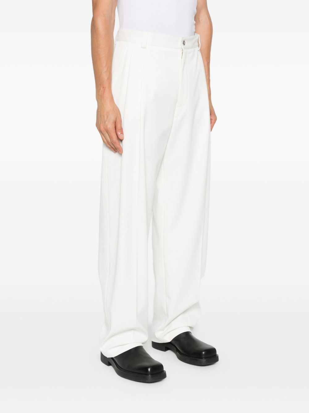 pleated wide-leg trousers - 3