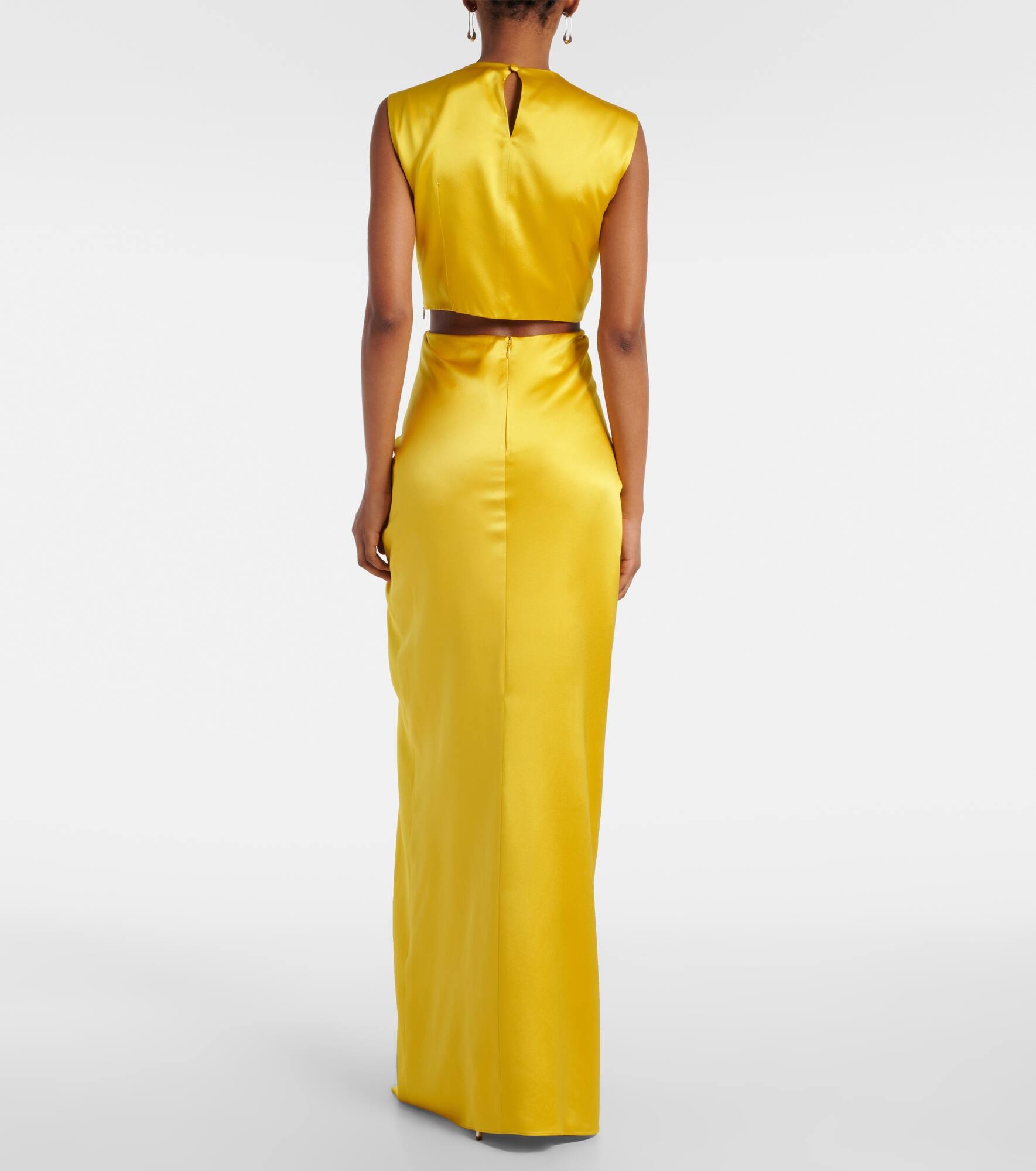 Panaro draped cutout silk maxi dress - 3