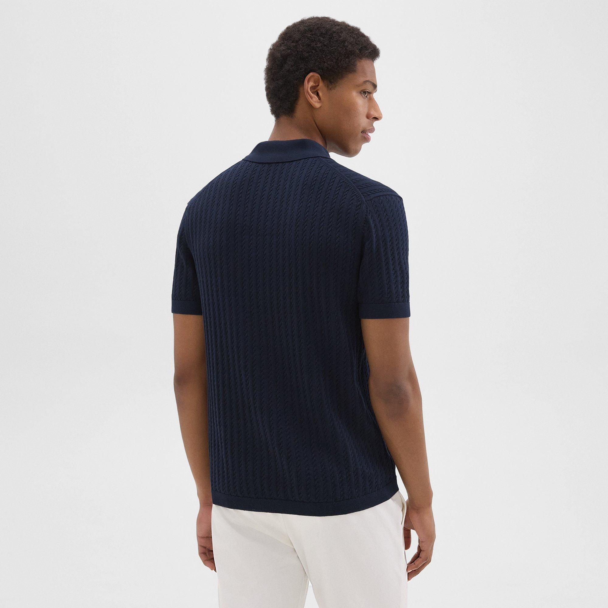 Cable Knit Polo in Cotton - 4
