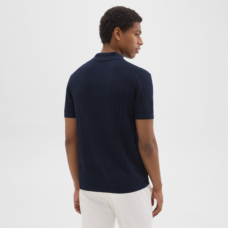 Cable Knit Polo in Cotton 4