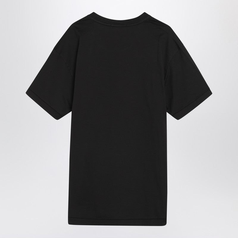 Stone Island Black Cotton T-Shirt With Logo Patch Men - 2