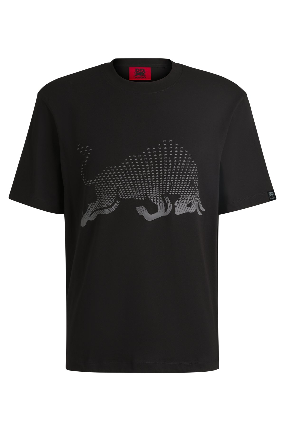HUGO X RB COTTON-JERSEY T-SHIRT WITH DEGRADÉ BULL GRAPHIC - 1