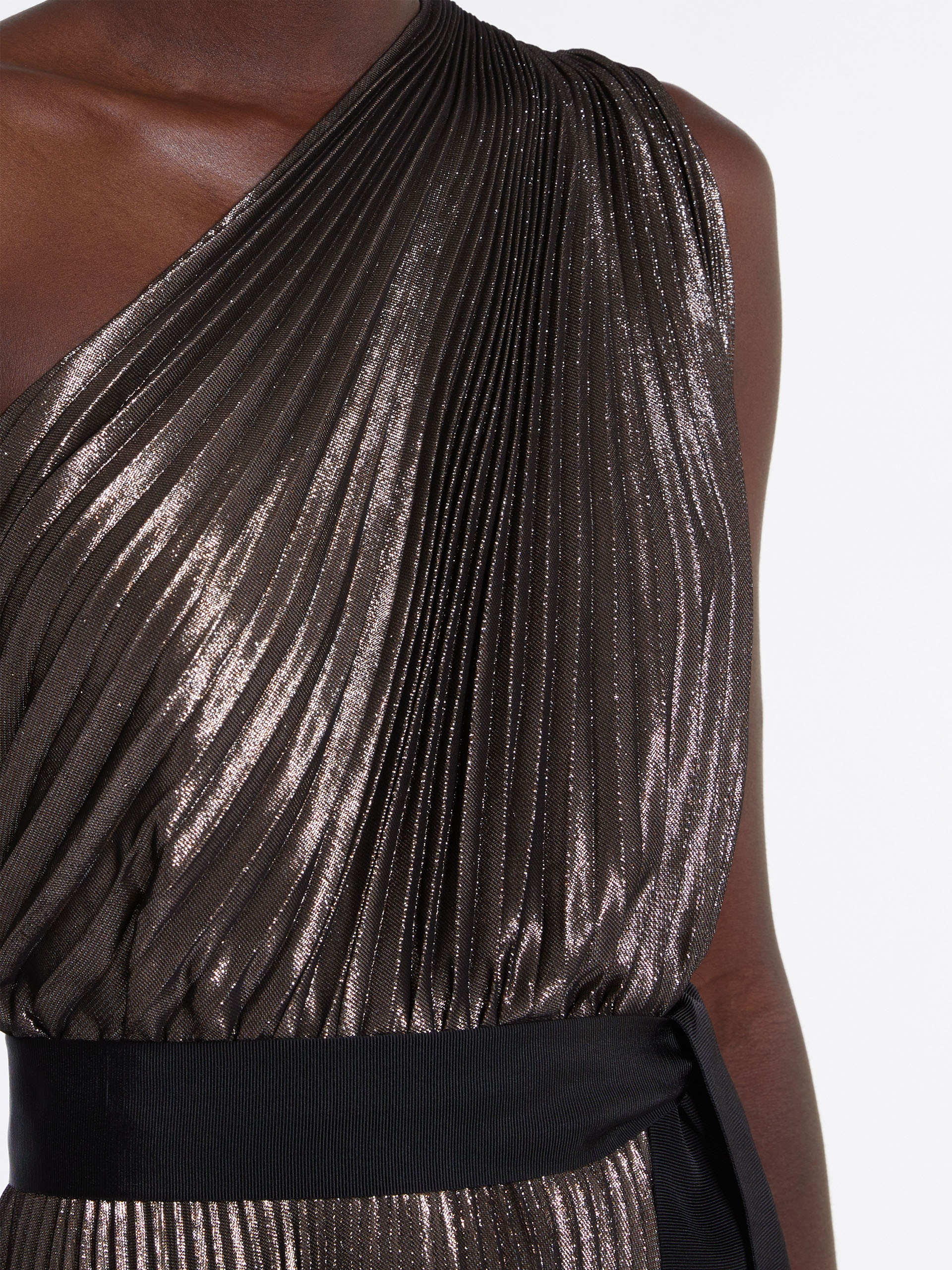 FRANZ One-shoulder dress in lamé silk - 5