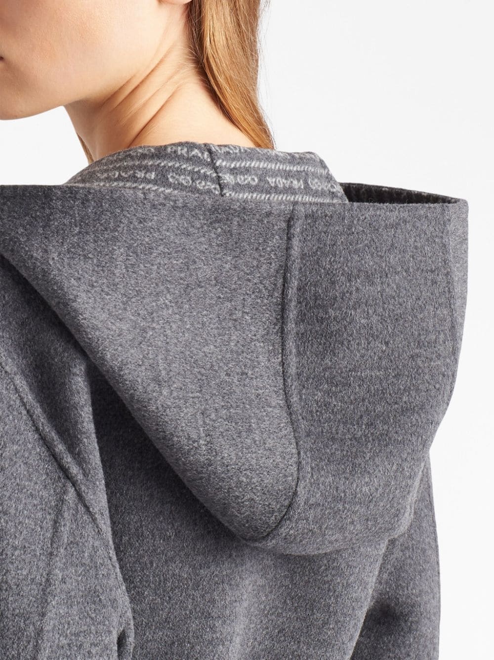 belted hooded wool coat - 5