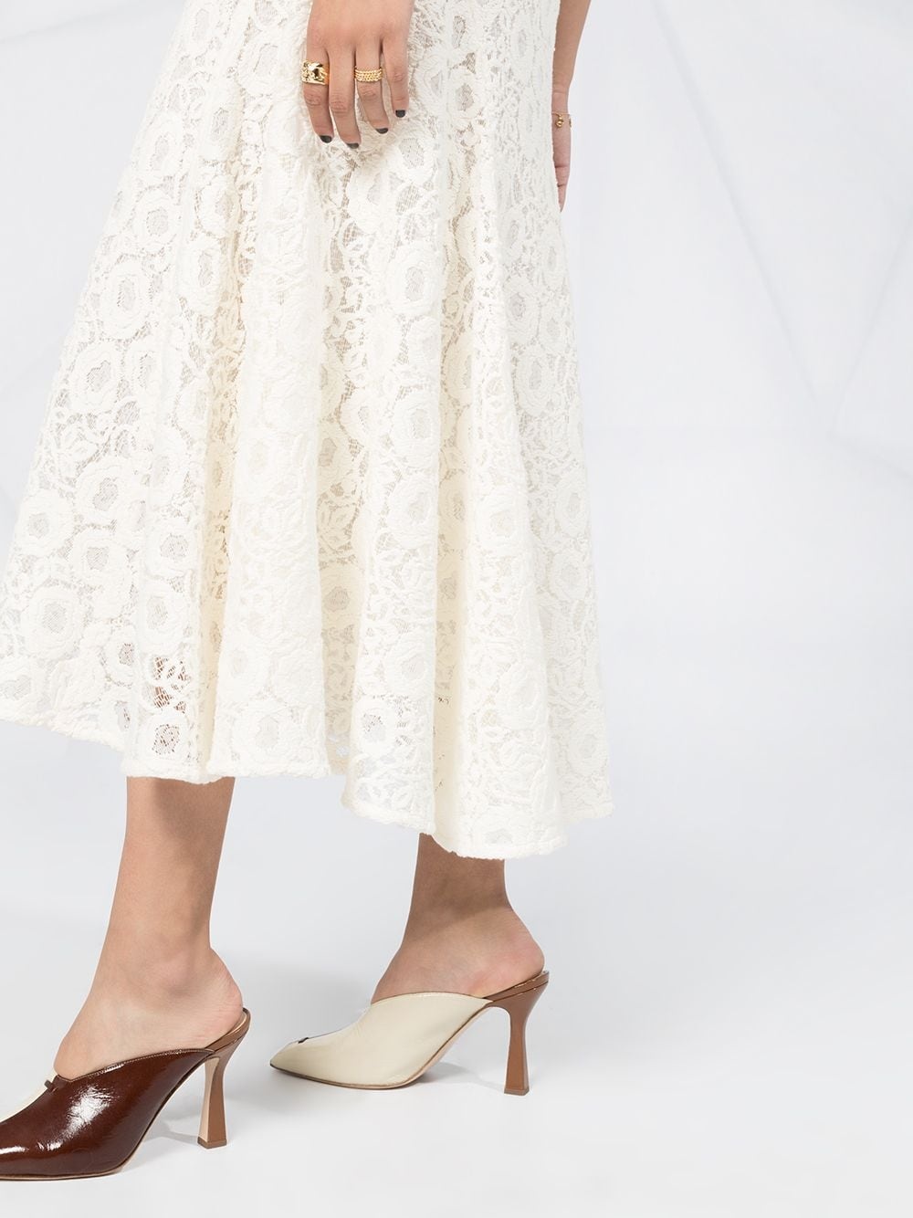 floral-lace midi-skirt - 3