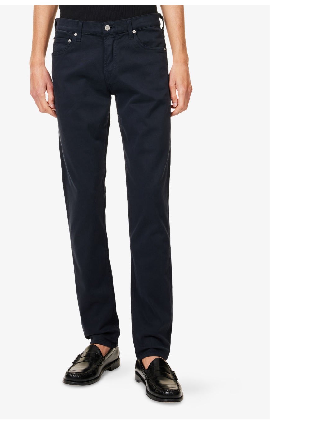 London slip-pocket straight-leg regular-fit cotton-blend trousers - 3