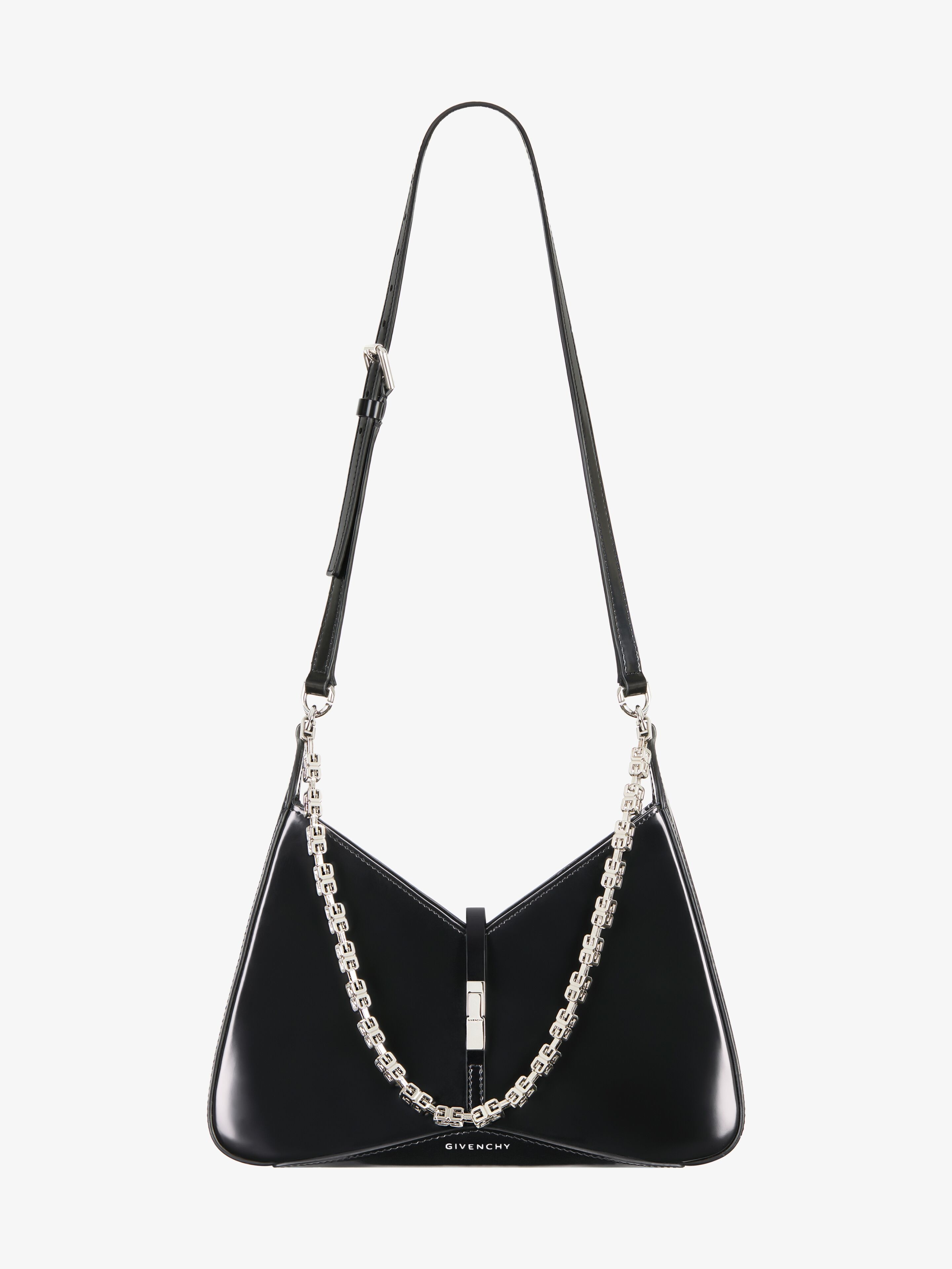 SMALL CUT OUT BAG IN SHINY LEATHER WITH CHAIN - 4