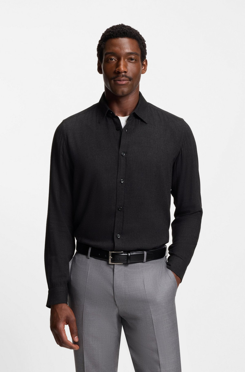 REGULAR-FIT SHIRT IN COTTON-BLEND FLANNEL 2