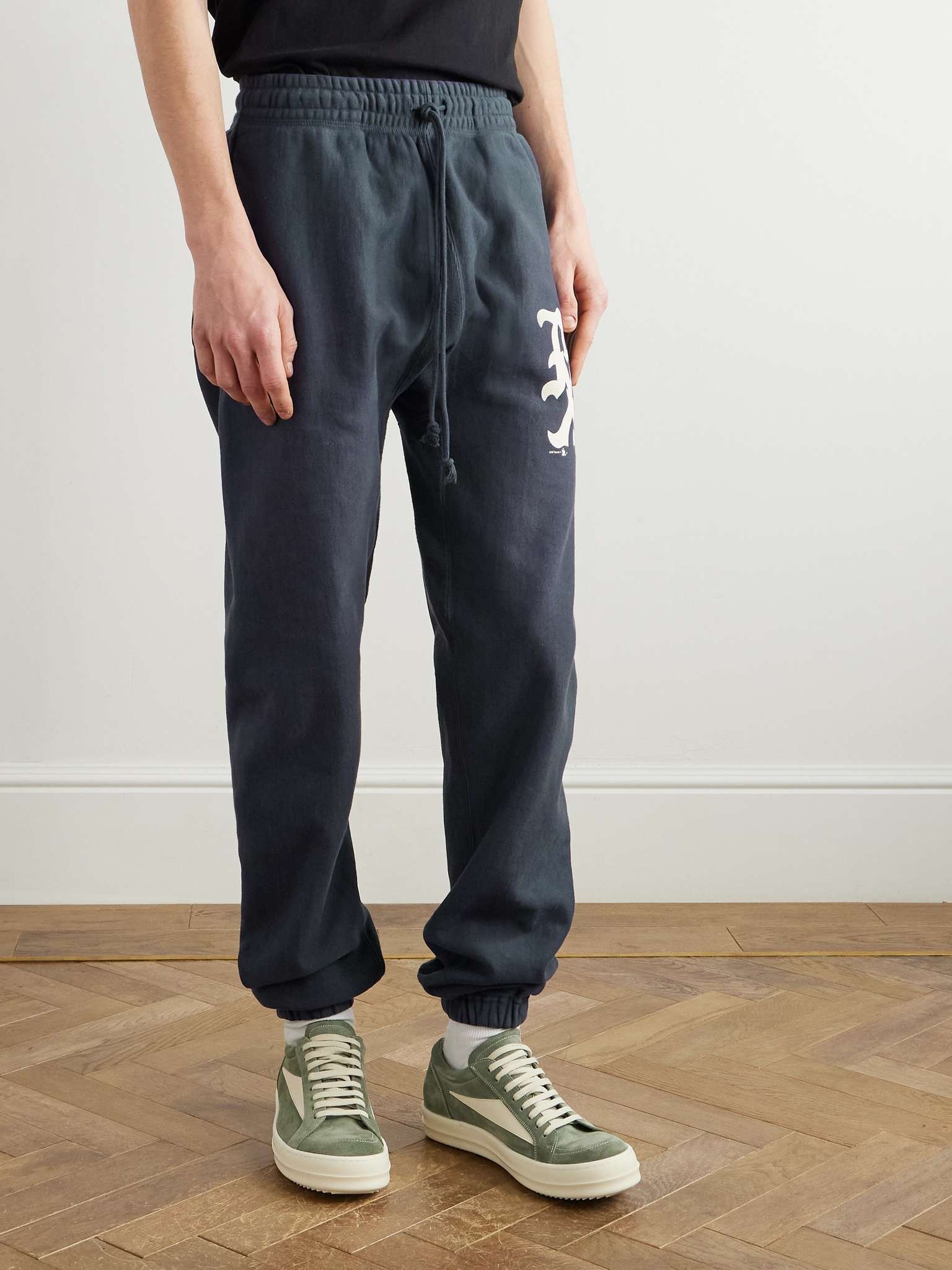 Tapered Logo-Print Cotton-Blend Jersey Sweatpants - 3