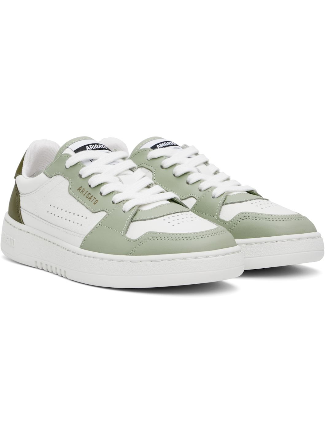White & Green Dice Lo Sneakers - 4