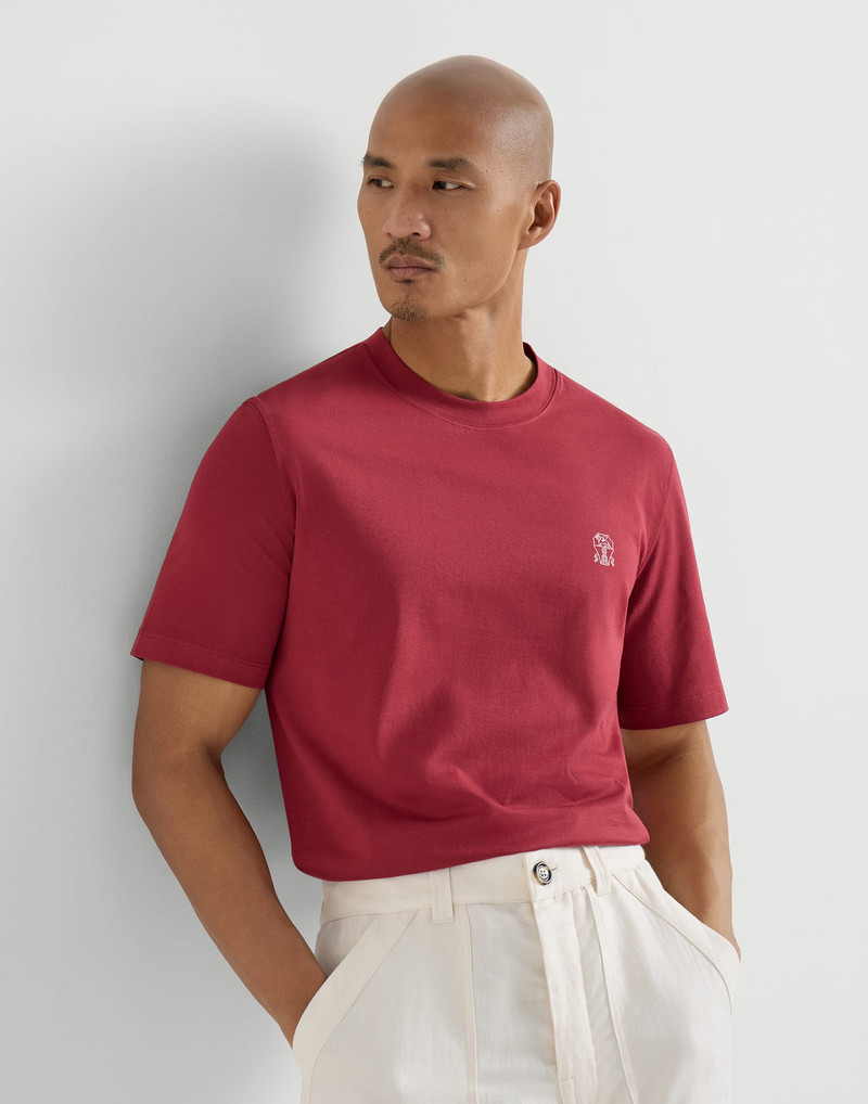 Cotton jersey crew neck T-shirt with logo 5