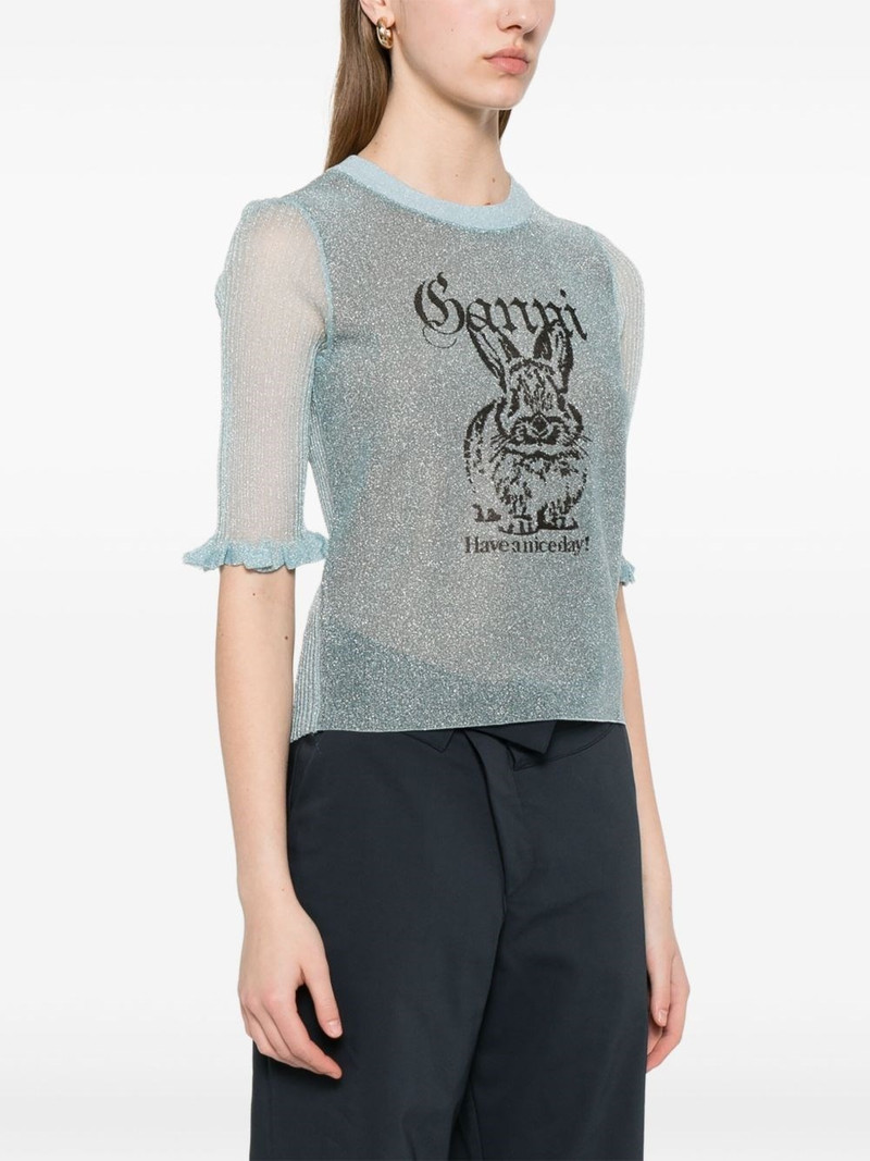 GANNI Bunny crewneck top outlook